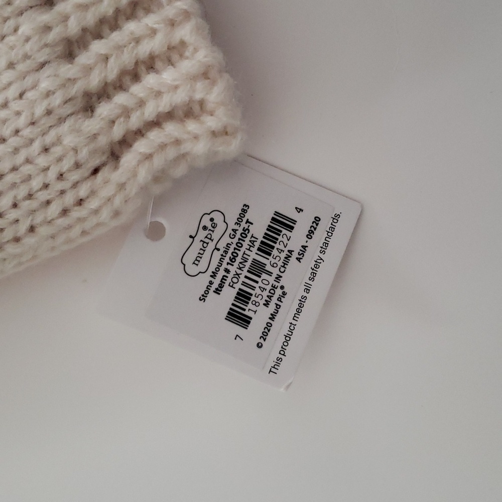 Kids fox beanie with pompoms - Picture 4 of 4